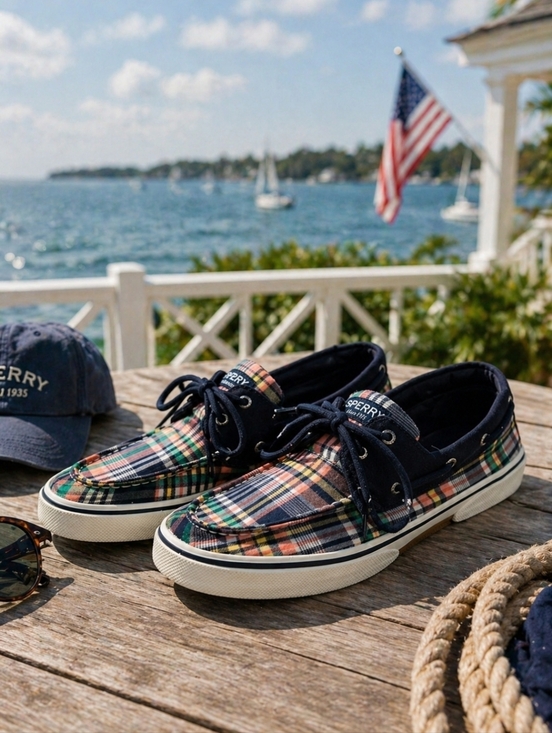 Sperry Other - Sperry  Plaid Boat Shoes Men’s 11.5 Memory Foam Casual Preppy Coastal